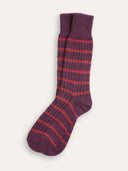 Gestreifte Socken aus Merinowolle und Baumwolle