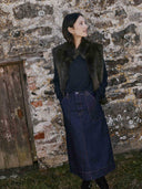 Jeans-A-Linien-Midi-Rock
