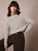 Donegal Cable Roll Neck Jumper