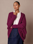 Alpaka-Seidenmischung Kokon-Strickjacke