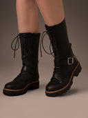 Strap Detail Mid Calf Boot