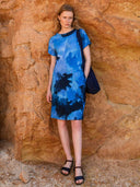 Knielanges Kleid mit Kragen aus Bio-Baumwolle