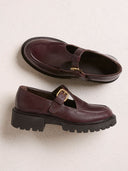 Chunky T Bar Leather Loafers