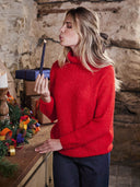 Alpaca Cotton Slouchy Roll Neck Jumper