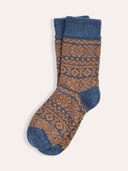 Merino-Baumwollsocken mit Fair-Isle-Muster