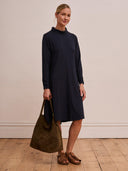 Schwingkleid mit Rollkragen aus Bio-Baumwollmischung
