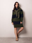 Gestreiftes Kleid aus Merinomix
