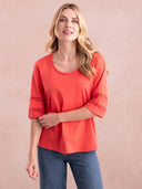 Jersey-Top mit Ärmeldetail aus Bio-Baumwolle