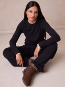 Merino Wool Contrast Trim Jumper