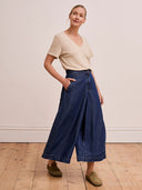Fließende Denim-Culottes