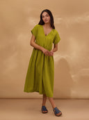 Midi-Wickelkleid mit Streifen
