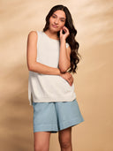 Leinenmix-Sommer-City-Shorts