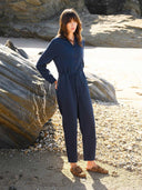 Jumpsuit aus Bio-Baumwoll-Twill mit langen Ärmeln