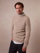 Men's Moss Stitch Crew Jumper