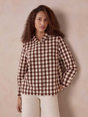 Gingham-Hemd mit Knopfleiste